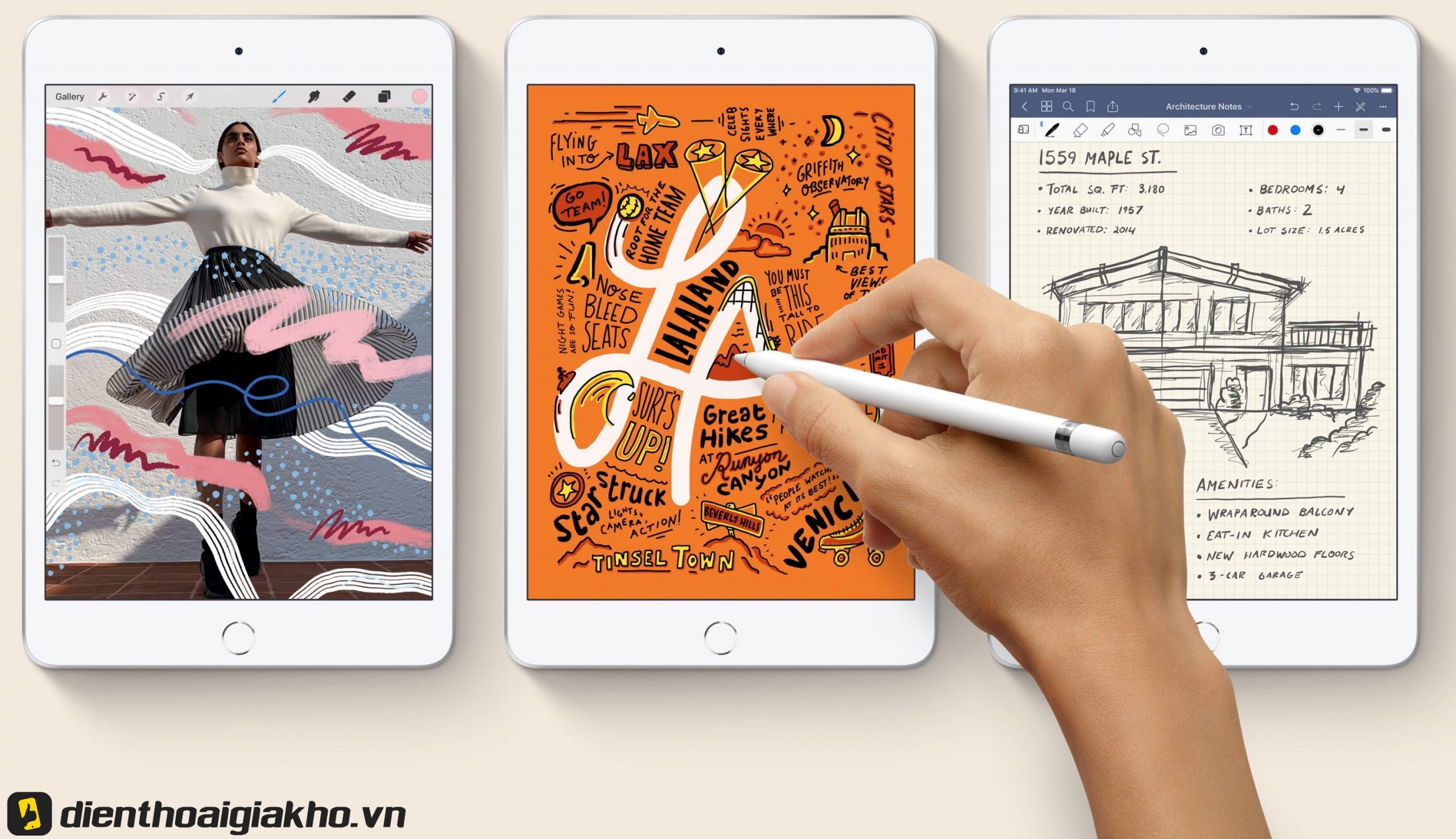 Với Apple Pencil, mọi thao tác vẽ hay ghi chép trên iPad Mini 5 đều trở nên đơn giản hơn bao giờ hết