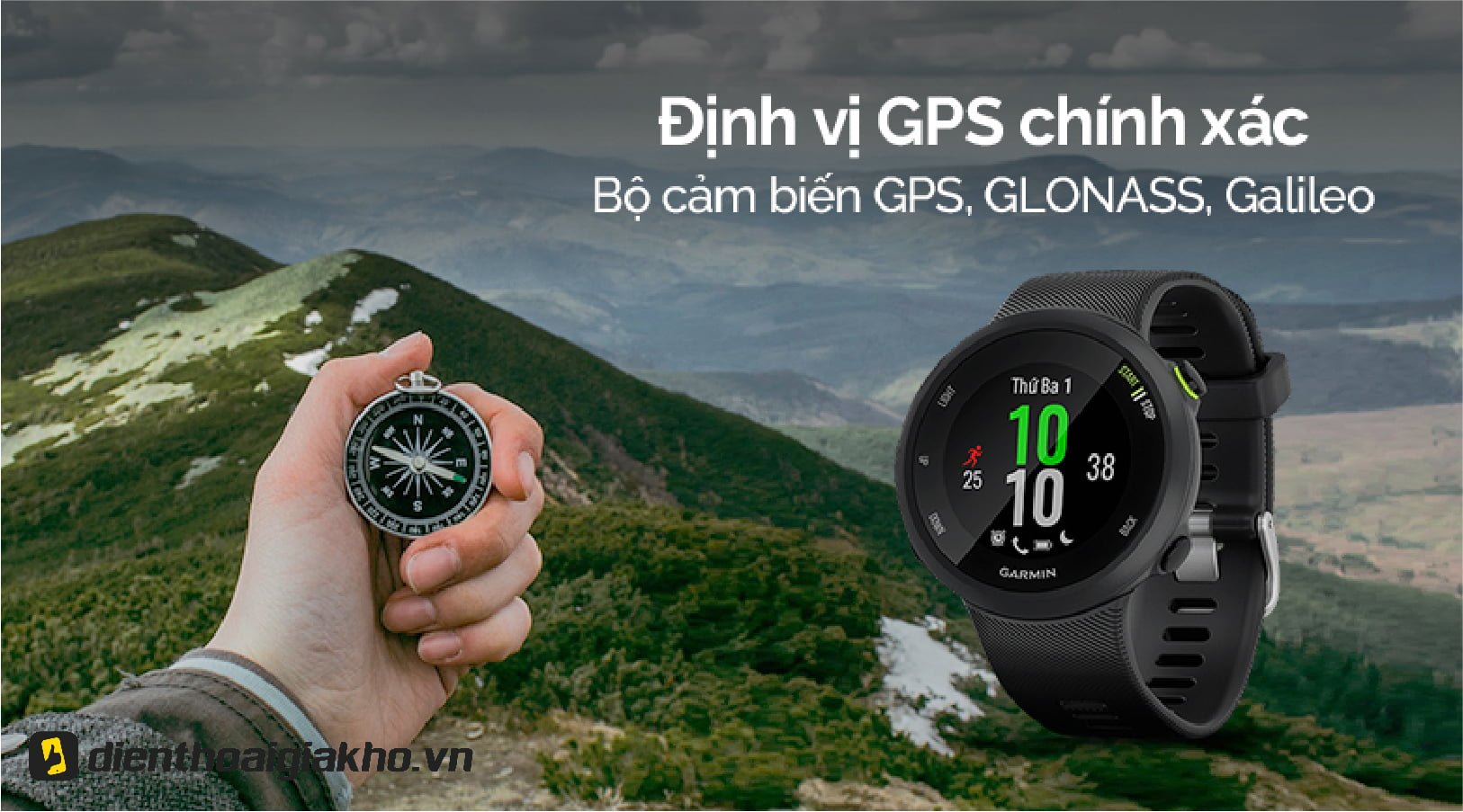 Garmin Watch Forerunner 45 GPS có khả năng định vị chính xác