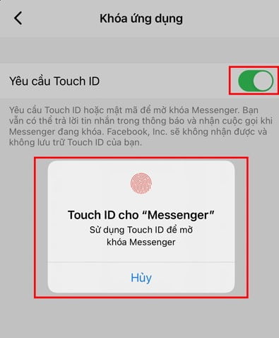 Cách khóa Messenger trên iPhone bằng FaceID hoặc Touch ID, tránh bị người khác xem trộm