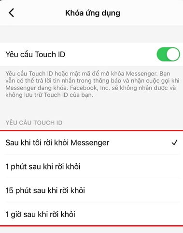 Cách khóa Messenger trên iPhone bằng FaceID hoặc Touch ID, tránh bị người khác xem trộm