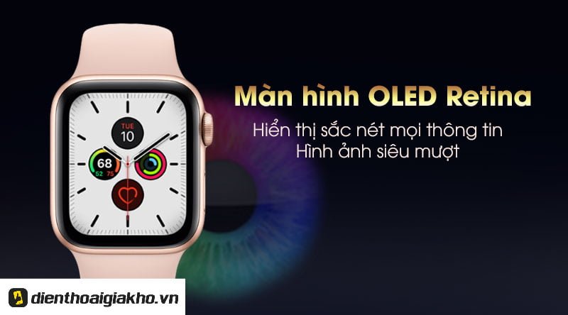 Apple Watch Series 5 40mm GPS Aluminum có màn hình OLED Retina