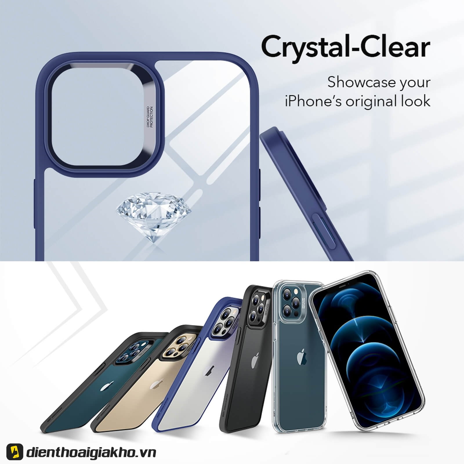 Ốp lưng iPhone 12 Pro Max ESR Classic Hybrid sử dụng công nghệ Crystal Clear độc quyền 