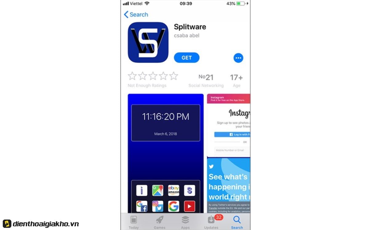 Ứng dụng Splitware hỗ trợ chia đôi màn hình cho các dòng điện thoại iPhone, không ngoại trừ iPhone 8 Plus.