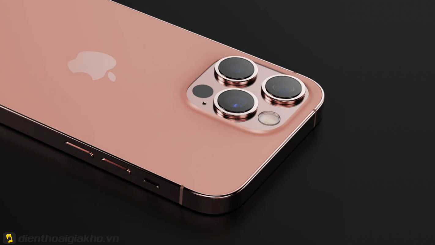 Cụm camera chiếc iPhone 13 Pro màu hồng phấn đầy thời thượng