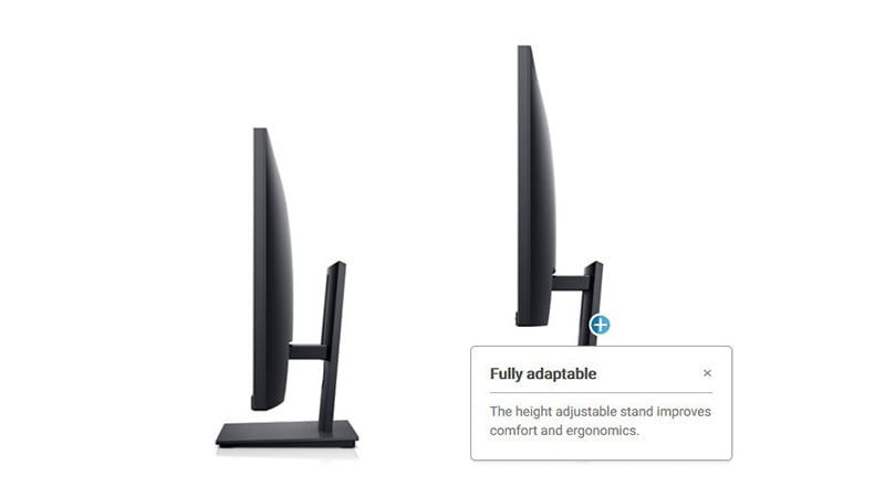 Màn Hình Dell E2420H 24 inch IPS linh hoạt trong việc điều chỉnh độ cao, độ nghiêng phù hợp với nhu cầu sử dụng