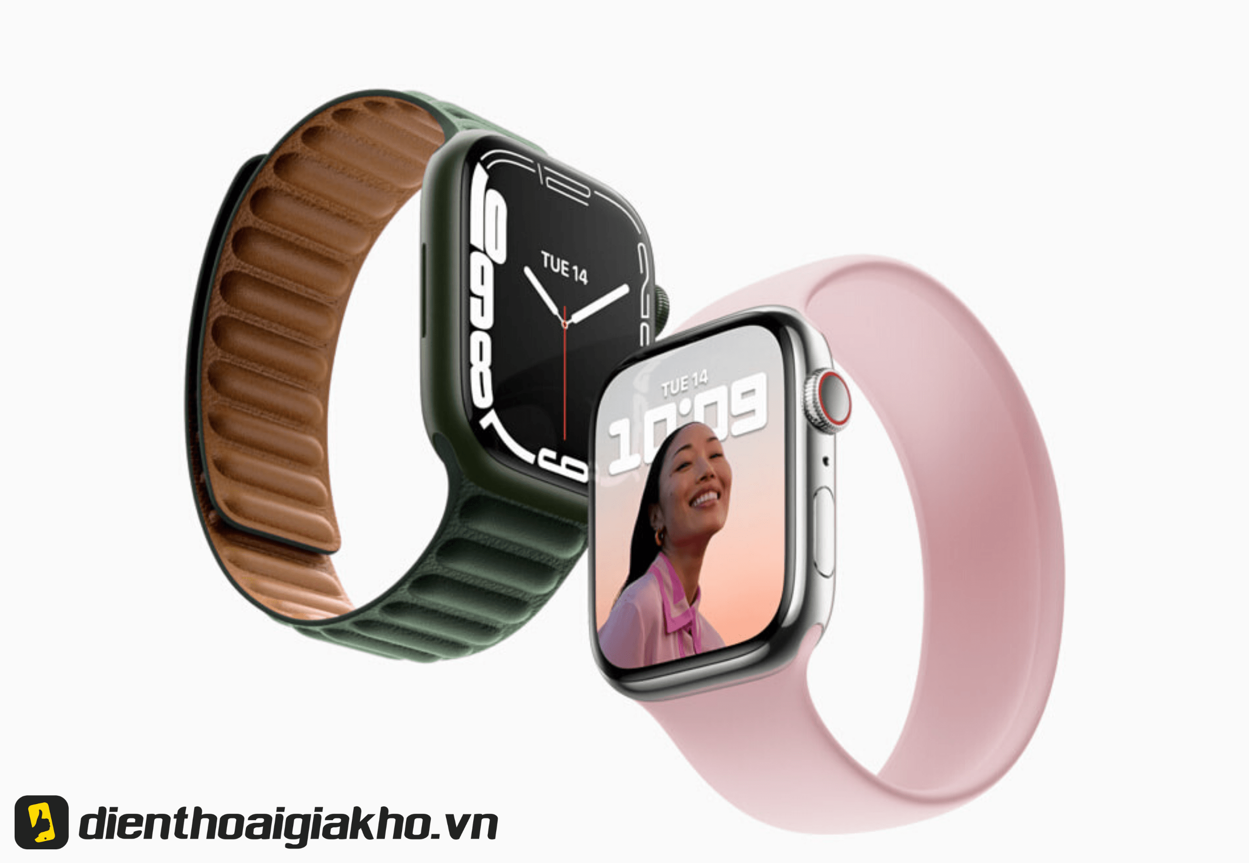 Apple Watch Series 7 45mm LTE Stainless Steel With Sport Band với dây đeo cao su mềm mại, thoải mái. Yên tâm sử dụng, không lo bị thấm nước, bung ra khi bơi lội
