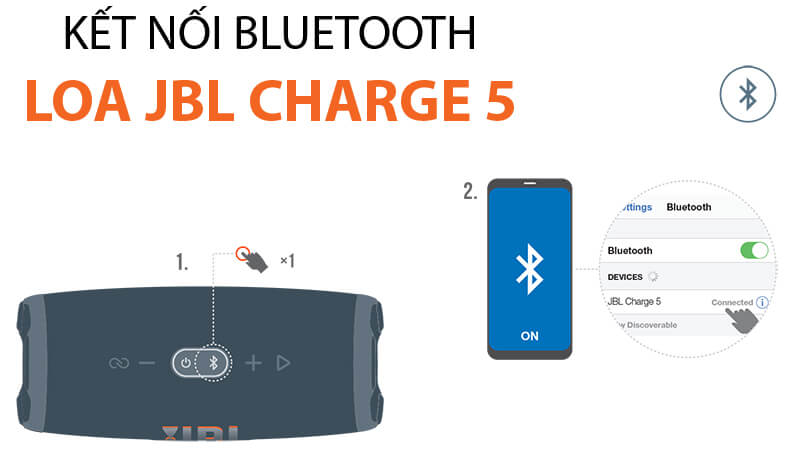 Loa Bluetooth JBL Charge 5 Chính Hãng với kết nối Bluetooth 