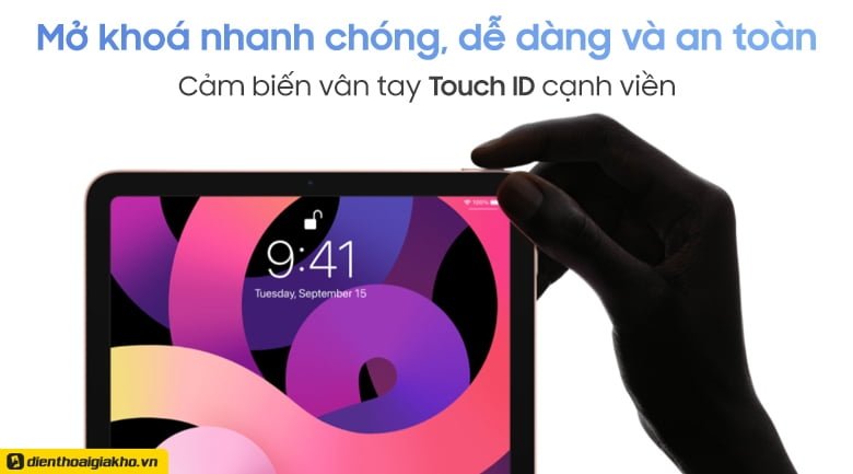 Hệ thống Touch ID được tích hợp vào phím nguồn Hệ thống Touch ID được tích hợp vào phím nguồn