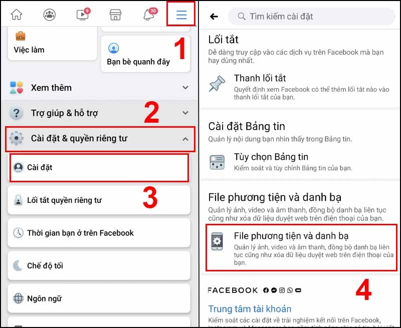 Trên điện thoại Android