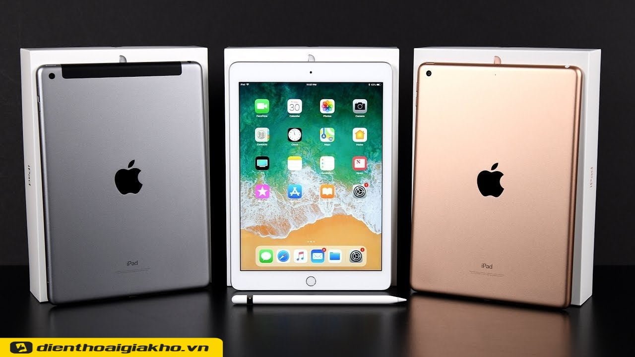 iPad Gen 6 2018 sở hữu thiết kế khá bắt mắt với lớp vỏ kim loại bền bỉ
