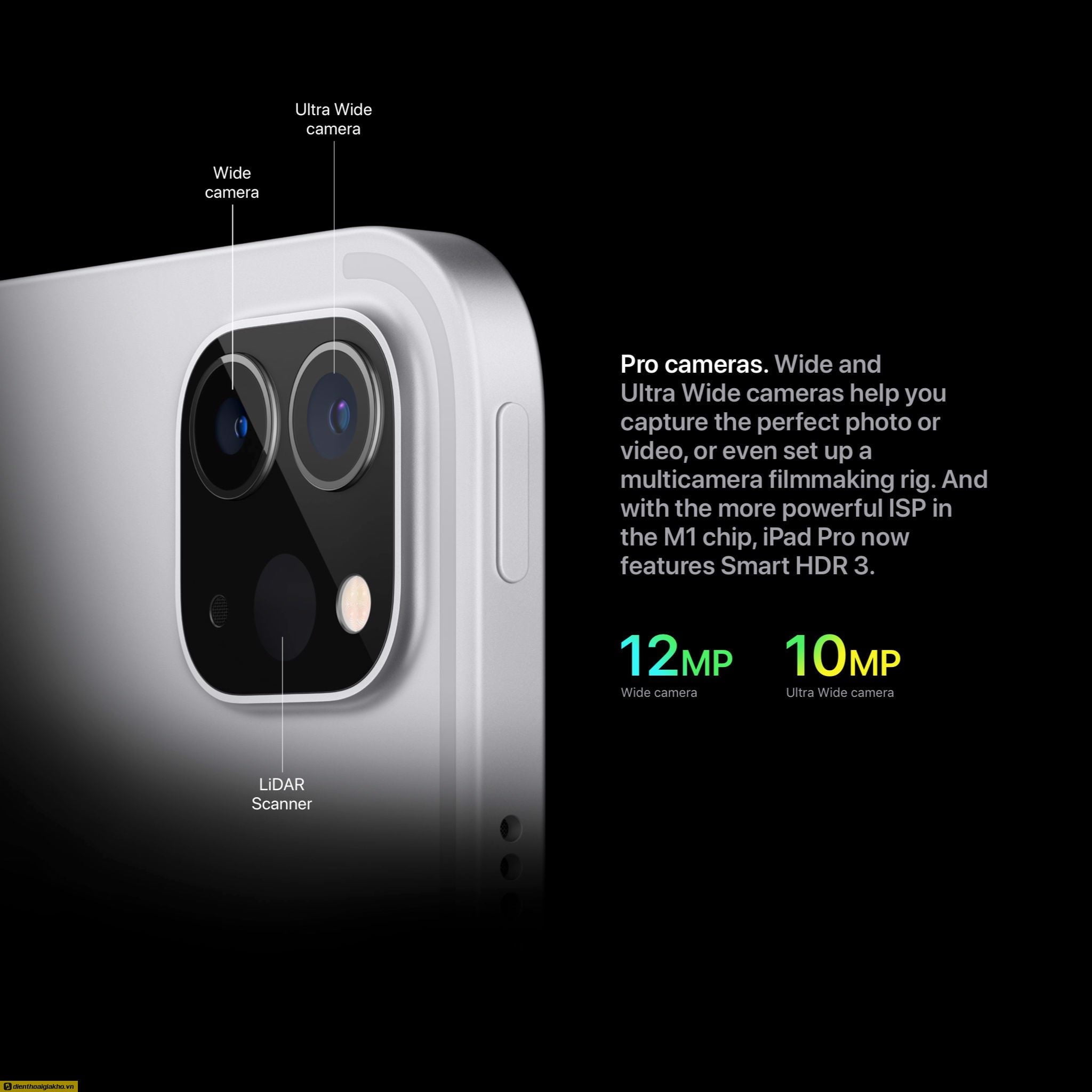 iPad Pro M1 với camera góc rộng lấy nét siêu ấn tượng - có sẵn tại chương trình thu cũ đổi mới iPad Pro M1