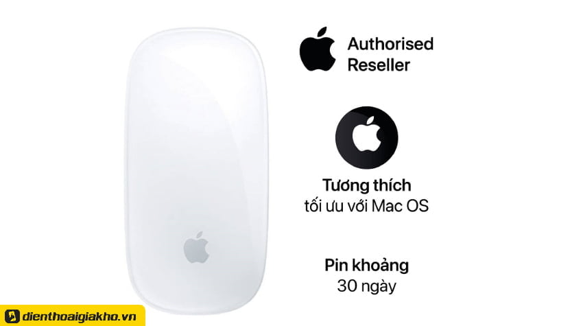 Chỉ với 1 lần sạc bạn có thể sử dụng Magic Mouse 2 khoảng 30 ngày