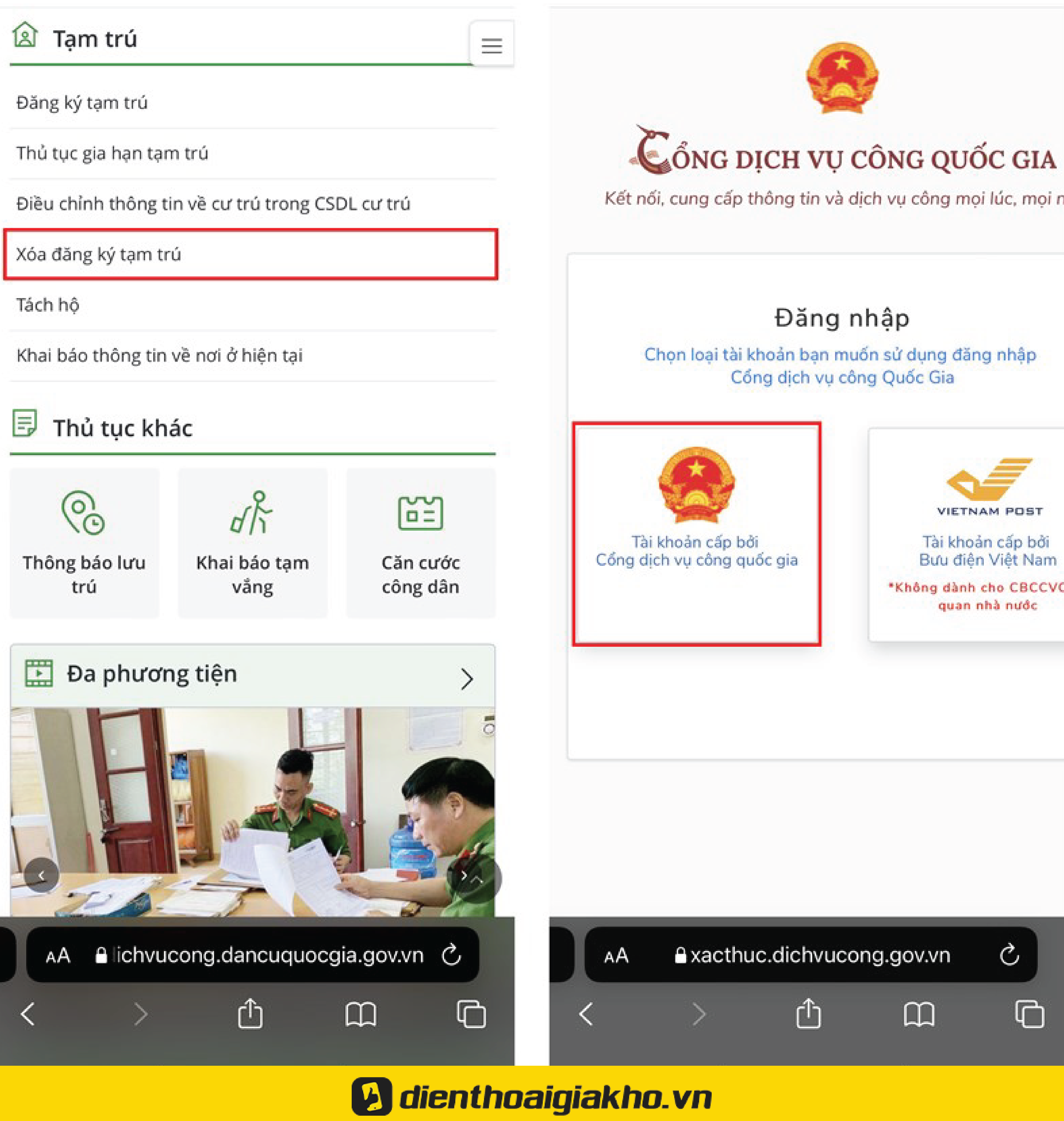 Cách xoá đăng ký tạm trú online
