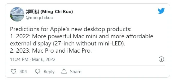 iMac Pro và Mac Pro ra mắt 2023?