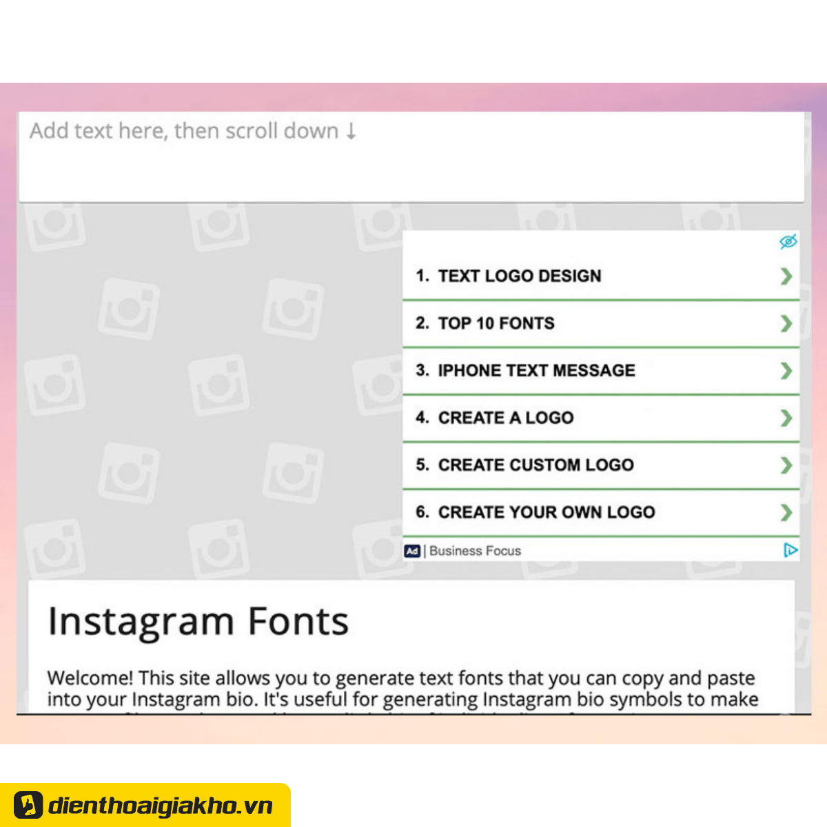 Font chữ cho Instagram - Instagram Fonts