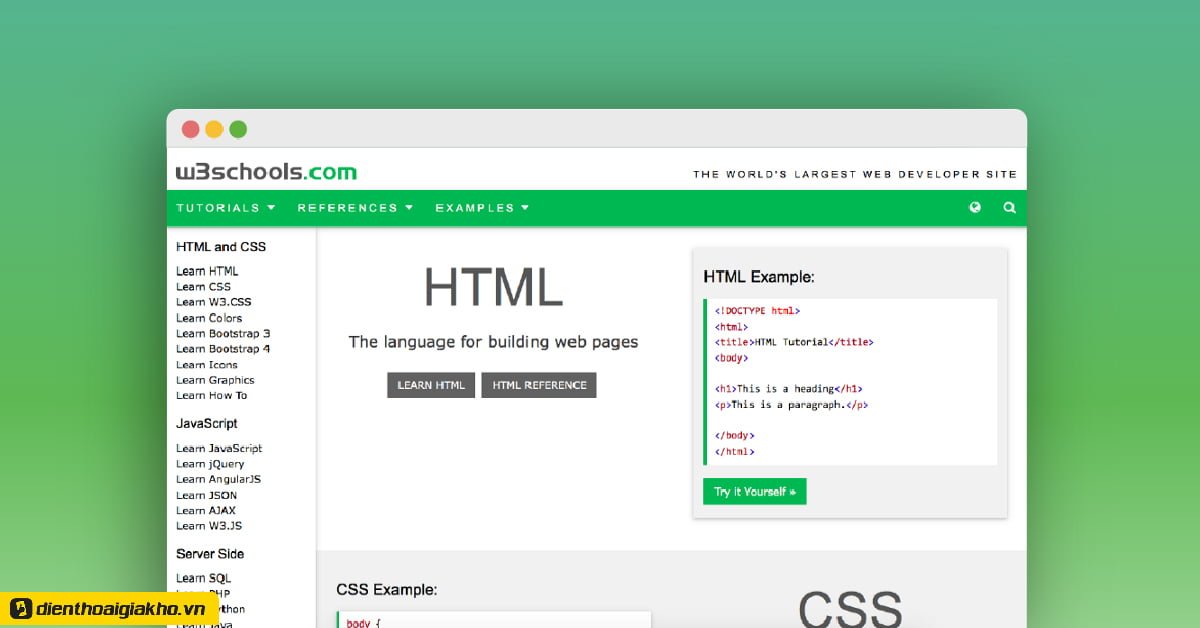 W3School là một trang web hết sức quen thuộc với dân lập trình
