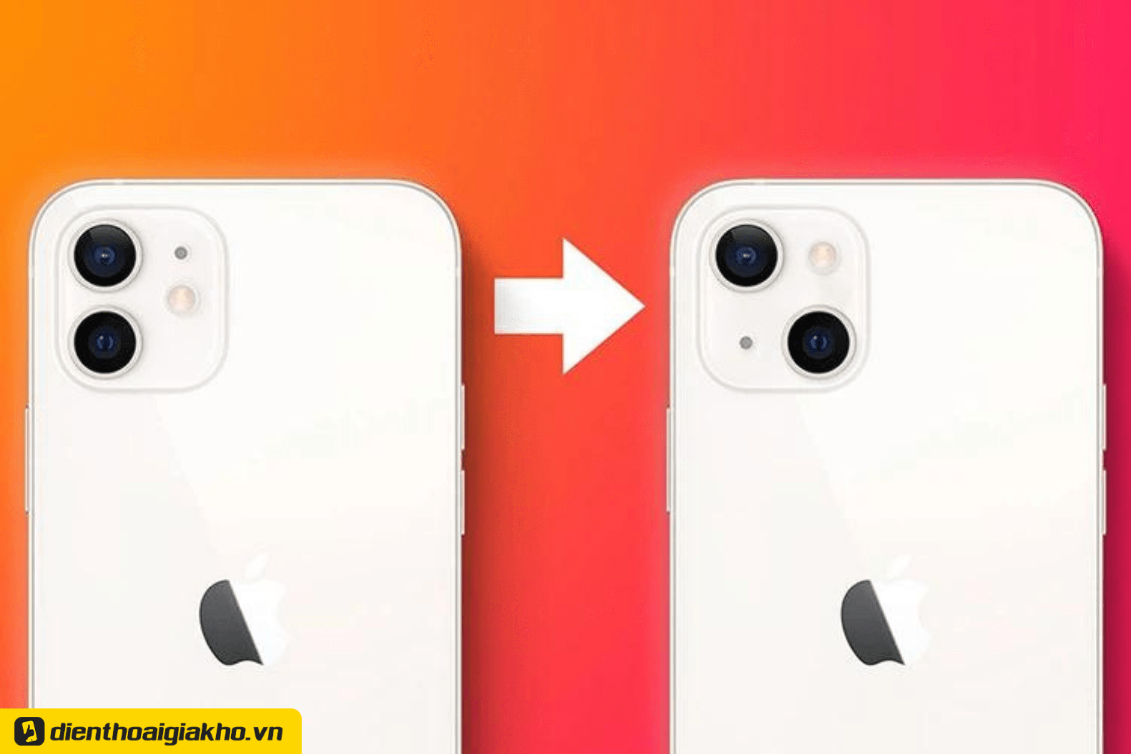 Sự khác nhau giữa cụm camera của iPhone 12 Mini và iPhone 13 Mini