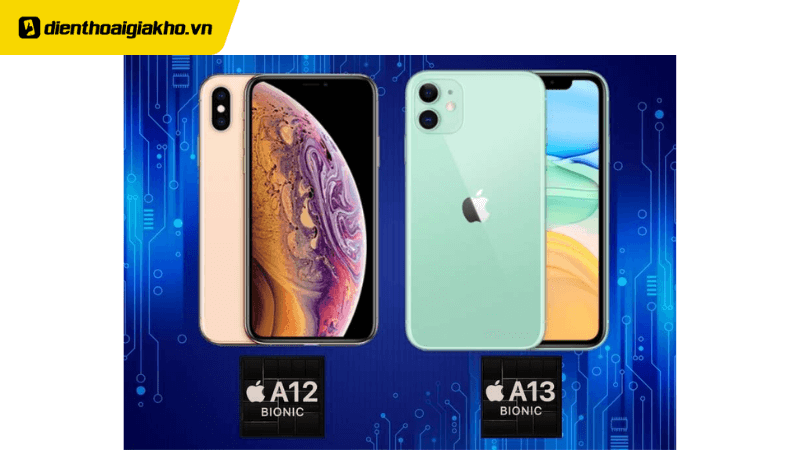 iPhone 11 sử dụng chip A13 Bionic trong khi iPhone XS Max là A12 Bionic