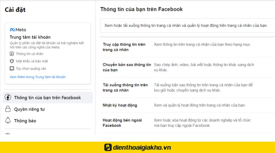 Khôi phục lưu trữ tin trên facebook trên máy tính