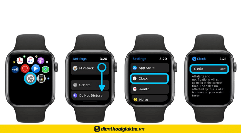 Chỉnh giờ trên đồng hồ apple watch đơn giản