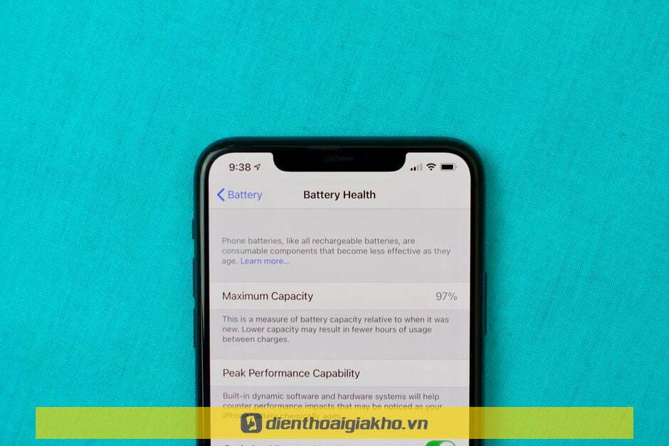 Kiểm tra pin iPhone có bị kích không - Hiệu suất hoạt động của máy còn 97%