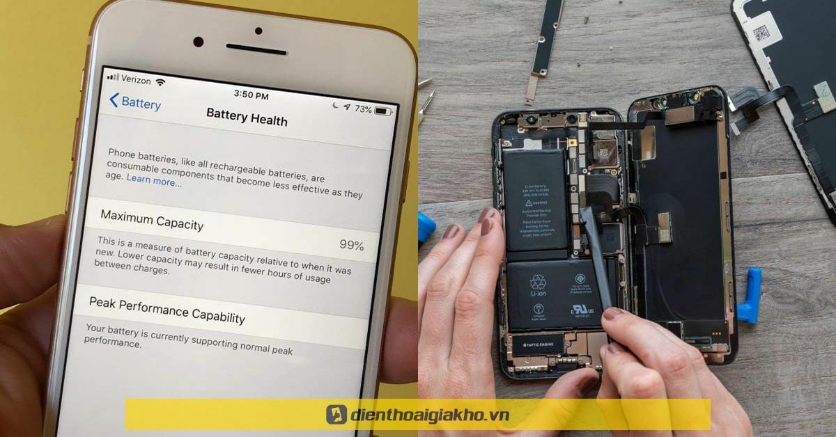 Kiểm tra pin iPhone có bị kích không