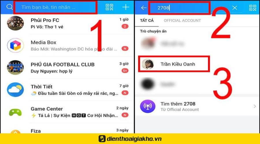 Thao tác bỏ ẩn tin nhắn trên điện thoại