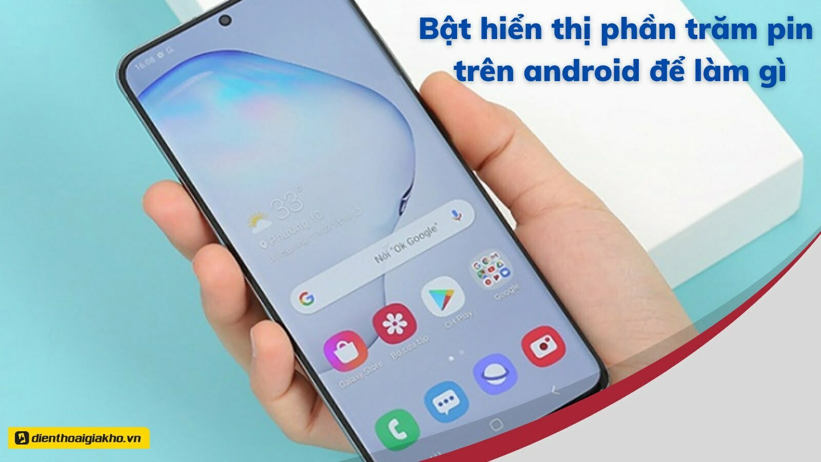 Bật hiển thị phần trăm pin trên android để làm gì