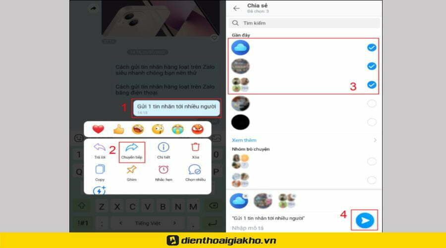 gửi tin nhắn hàng loạt trên zalo