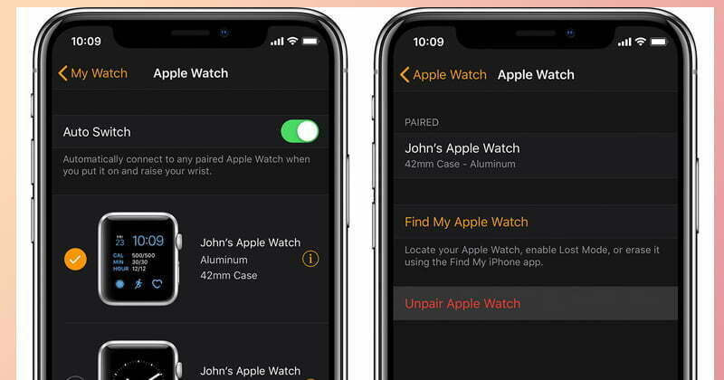 Huỷ ghép đôi trên apple watch