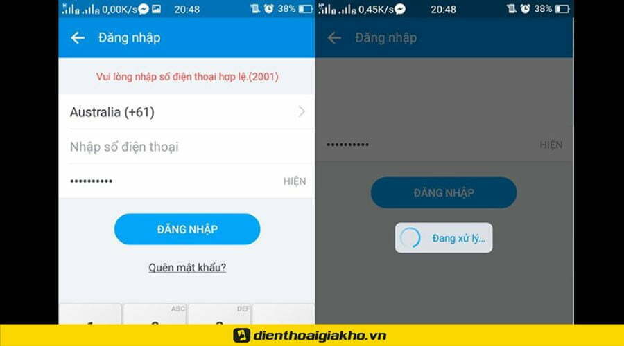 Zalo báo các lỗi 360, 600, 112