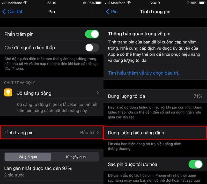 Cách kiểm tra dung lượng tối đa pin iPhone 14 Pro Max