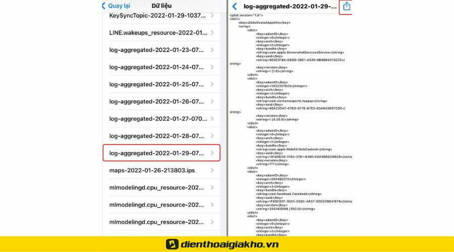 Ở phần Dữ liệu phân tích, bạn chọn log-aggregated vào thời điểm cuối cùng