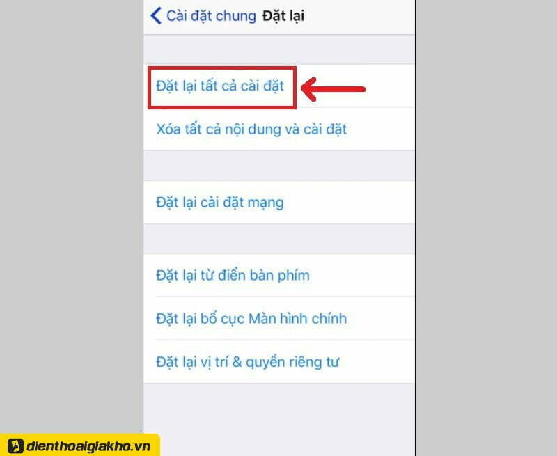 tại sao dung lượng tối đa pin iPhone tụt nhanh - Reset lại máy để khôi phục cài đặt gốc