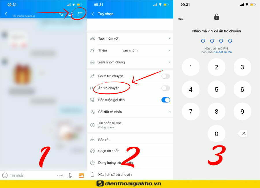 Cách ẩn tin nhắn Zalo - Trên điện thoại Android, IOS