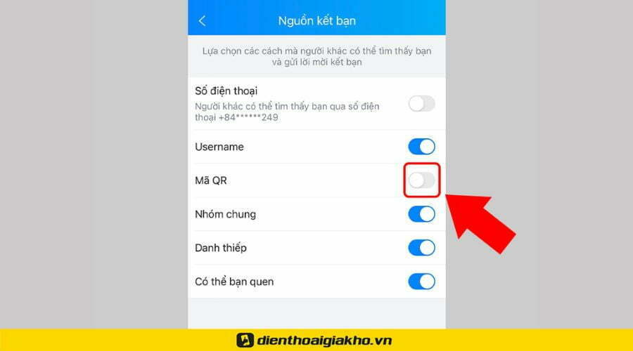 Cách chặn lời mời kết bạn Zalo qua mã QR