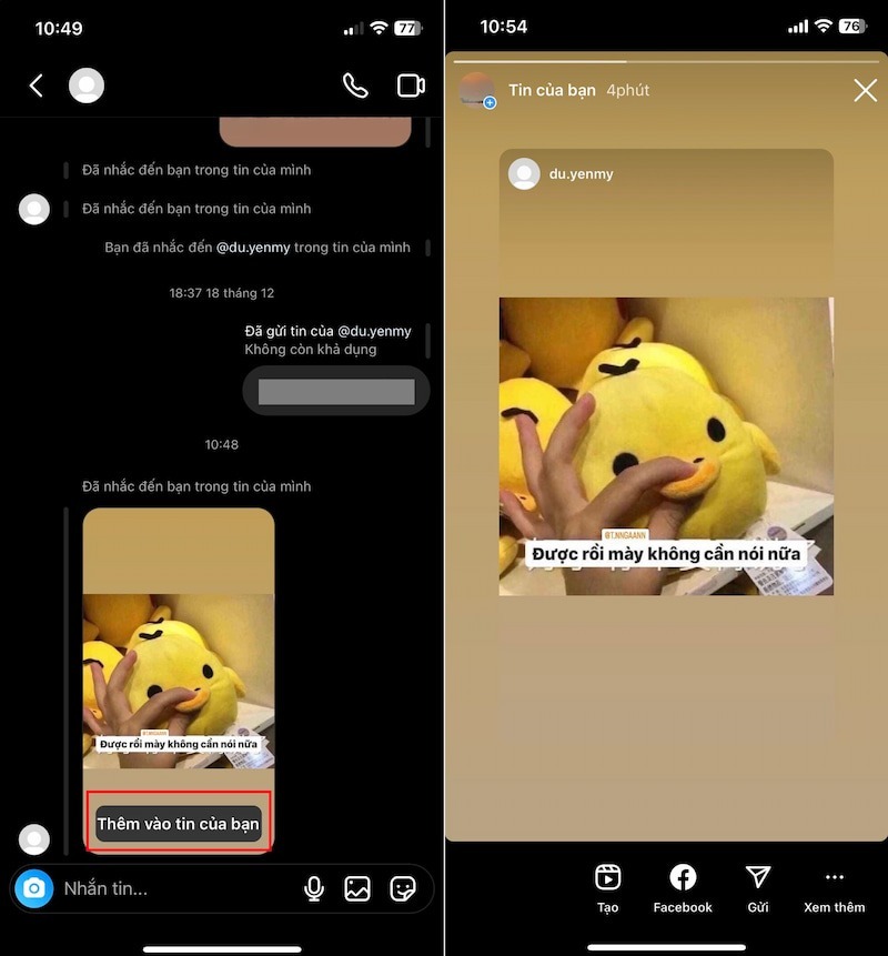 Cách repost lại story trên Instagram khi được gắn thẻ 2