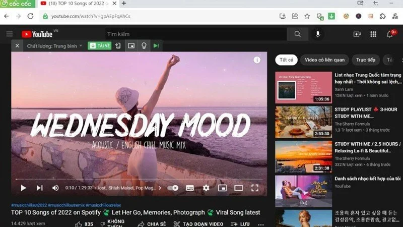 Cách tách nhạc từ Youtube bằng máy tính với trình duyệt Cốc Cốc