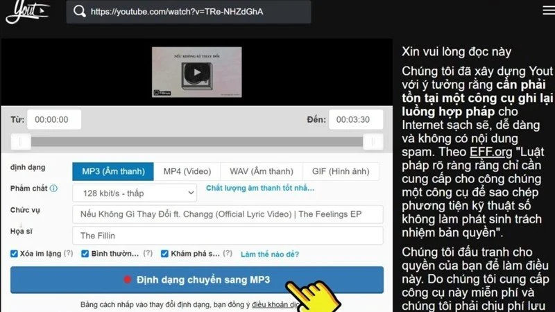 Cách tách nhạc từ youtube