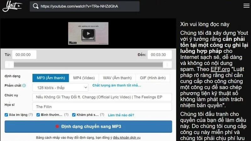 Cách tách nhạc từ youtube