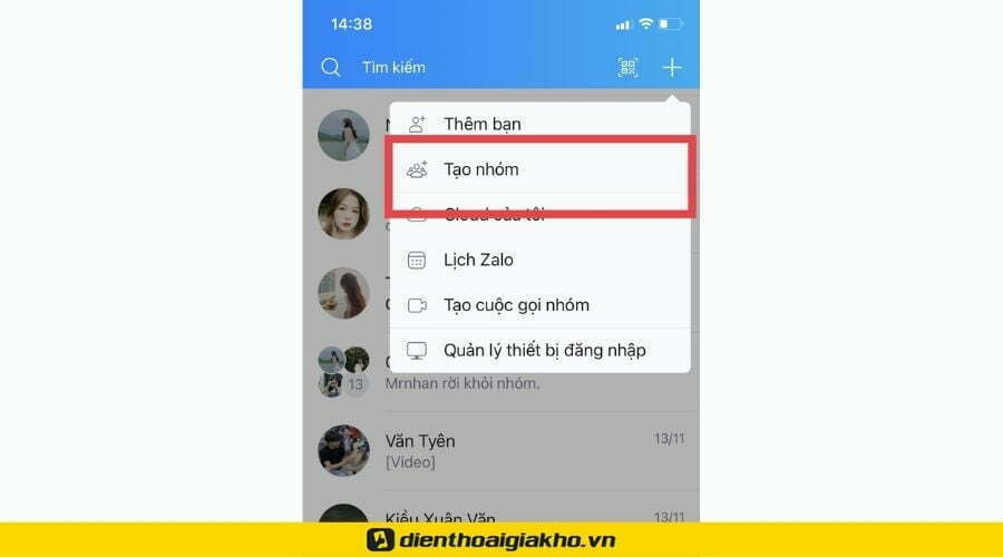 Cách tạo nhóm bằng điện thoại