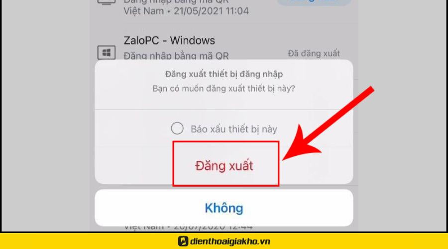 Đăng xuất tài khoản trên các thiết bị
