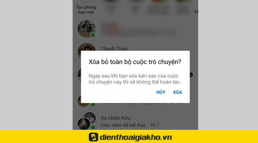 Không xóa tất cả cuộc trò chuyện trong Messenger