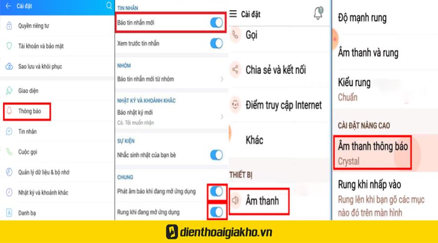 Đổi Âm Báo tin nhắn Zalo Trên Điện Thoại Android