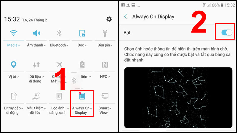 Cách bước bật Always On Display trên điện thoại Samsung
