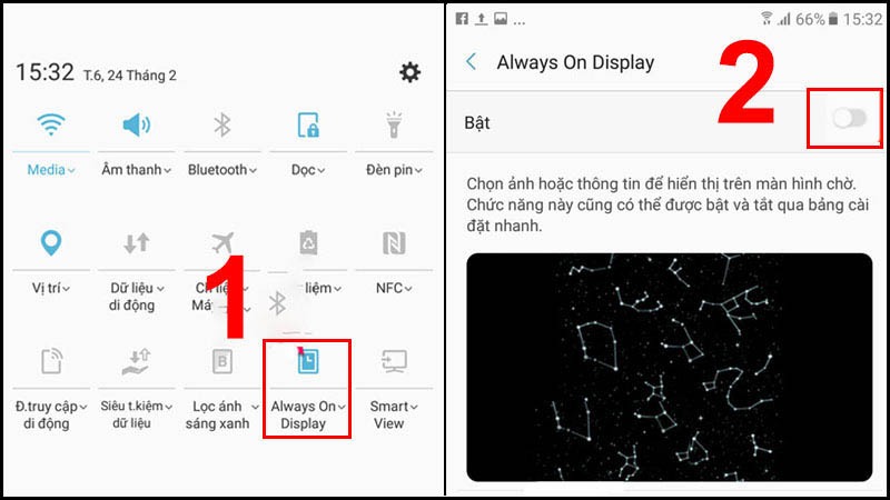 Cách bước bật Always On Display trên điện thoại Samsung