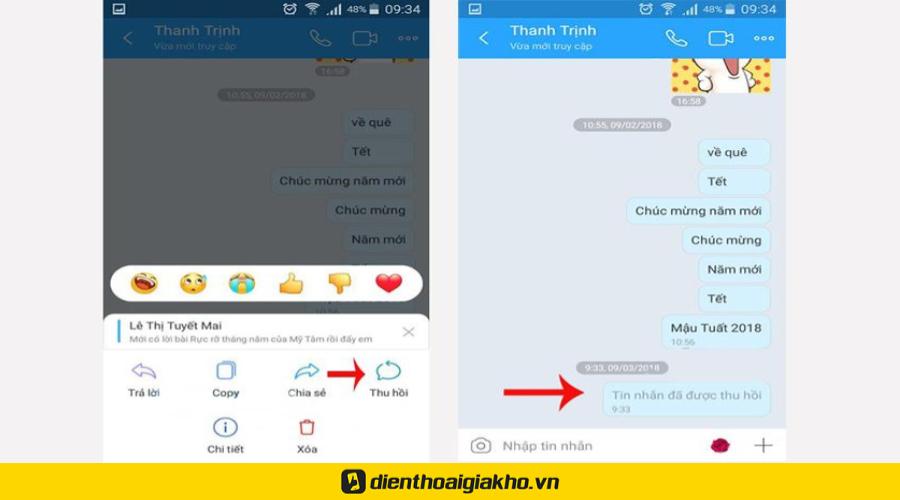 xóa tin nhắn zalo sau 1 ngày