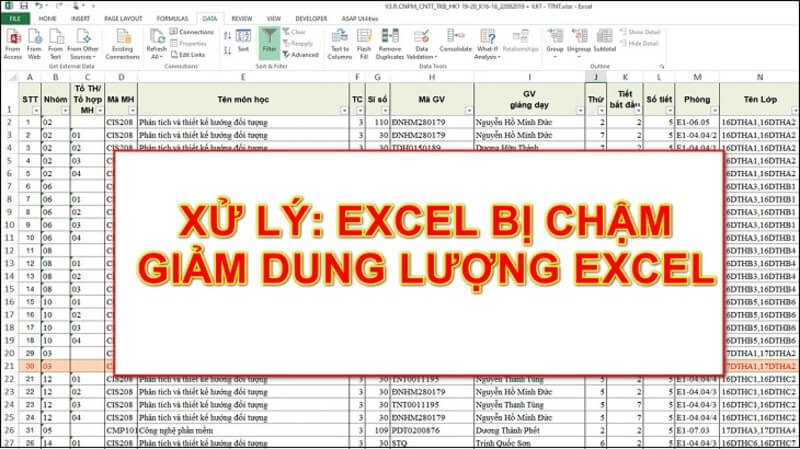 Cách xác định các file cần giảm dung lượng trên Excel