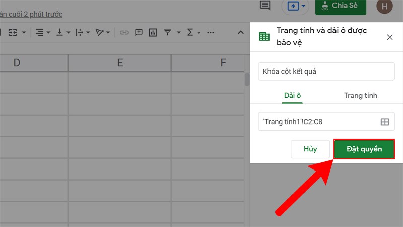 cách ẩn công thức trong Google Sheet