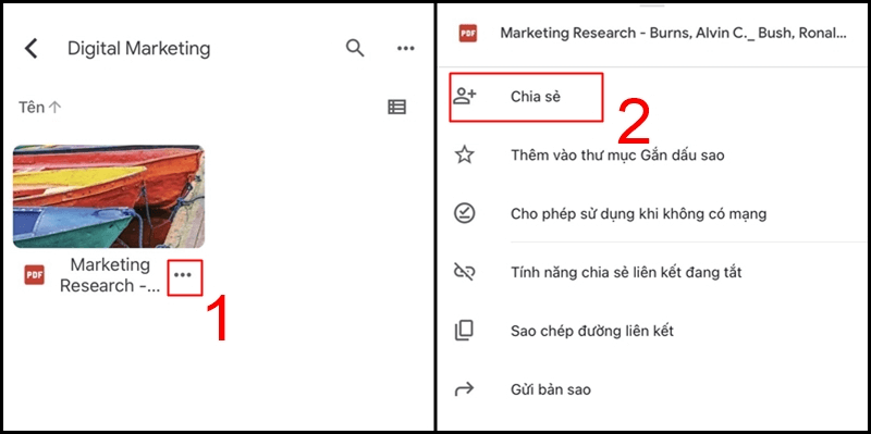 Cách chia sẻ link Google Drive trên điện thoại Android